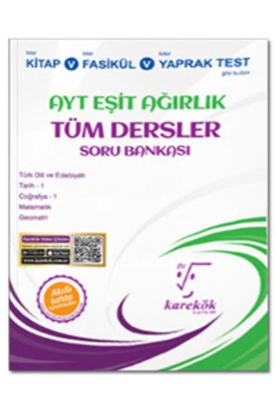 Karekök Yayıncılık AYT Tüm Dersler Soru Bankası Eşit Ağırlık Yeni
