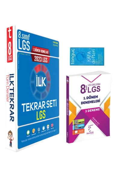 2023 LGS 1. Dönem İlk Tekrar Seti ve LGS 1. Dönem Denemeleri 3'Lü+Kafa Defteri