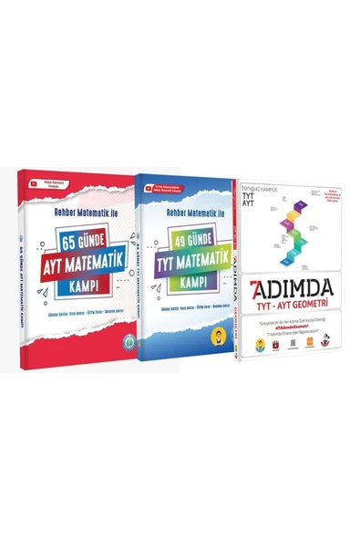 65 Günde Ayt Matematik - 49 Günde Tyt Matematik - 7 Adımda Tyt-ayt Geometri Soru Bankası 3 Lü Set