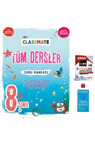 8. Sınıf Classmate Tüm Dersler Soru Bankası ve 2024 LGS Çıkmış Sınav Soruları ve Kafa Defter Hediye!