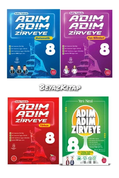 Newton 8. Sınıf Adım Adım Zirveye Türkçe Matematik Fen İnkılap Etkinlikli Soru Bankası20242025LGS