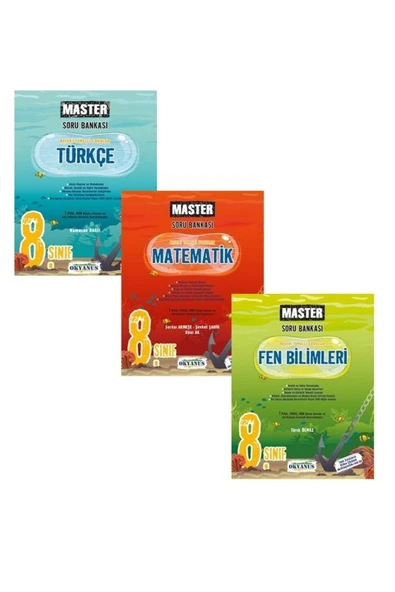 8. Sınıf LGS Master Türkçe - Matematik - Fen Bilimleri Soru Bankası Set Okyanus 2024