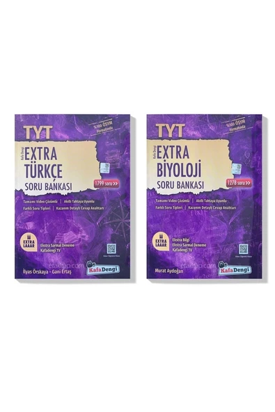 Kafa Dengi 2023 Tyt Türkçe Biyoloji Extra Soru Bankası Seti (2 Kitap)