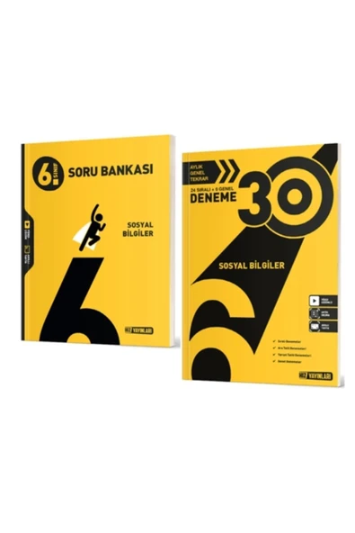 HIZ YAYINLARI 6. SINIF SOSYAL BİLGİLER SORU BANKASI VE 30lu Deneme (2 Kitap)