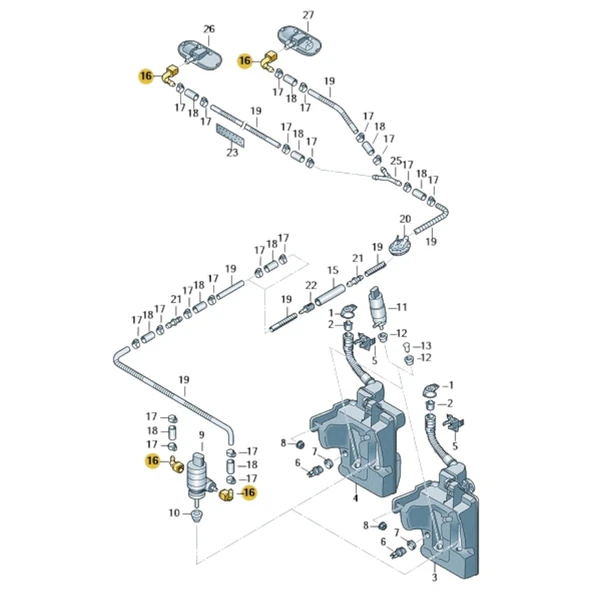 Seat İbiza 2009-2012 Fiskiye Memesi Bağlantısı 3B0955665C - Resim 2
