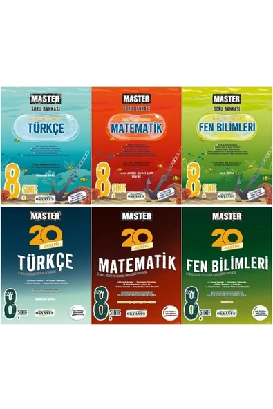 8. Sınıf LGS Master Türke - Matematik - Fen Bilimleri Soru Bankası + Branş Deneme Okyanus 2024
