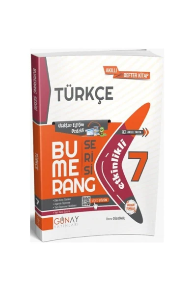 Günay 7. Sınıf Türkçe Etkinlikli Bumerang Serisi Ayraç Hediyeli