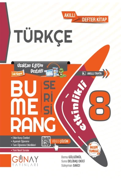 Günay 8 Türkçe Bumerang Defter Tadında Yeni Baskı