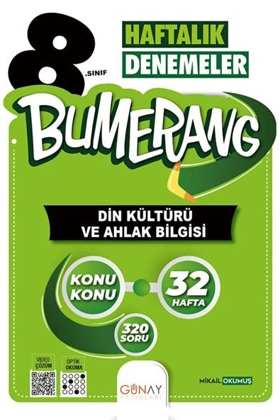 8. Sınıf Bumerang 32 Haftalık Din Kültürü ve Ahlak Bilgisi Denemeleri / 9786257150620