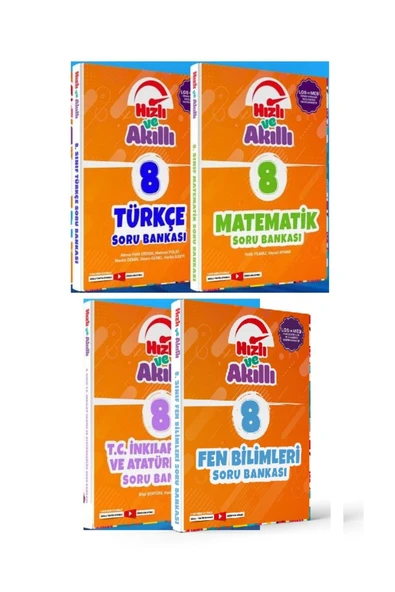 LGS 8. Sınıf Türkçe - Matematik - Fen - İnkılap Hızlı ve Akıllı Soru Bankası Toplam 4 Kitap