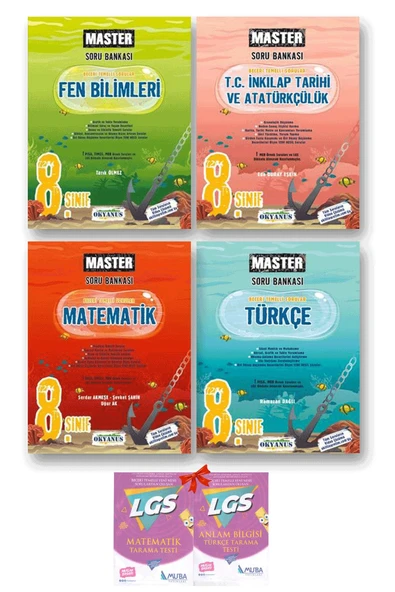 8.sınıf Lgs Türkçe Matematik Fen Inkılap Master Soru Bankası Seti - 4 Kitap