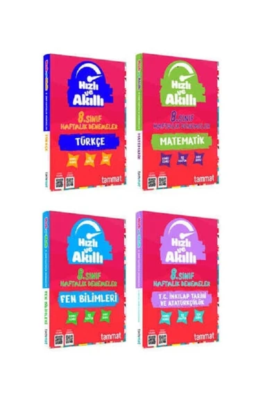 Tammat 8. Sınıf LGS Hızlı ve Akıllı 32 Haftalık Türkçe - Matematik - Fen - İnkılap Branş Deneme Seti