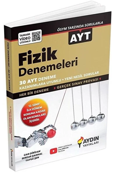 Aydın 2023 YKS AYT Fizik 30 Deneme Video Çözümlü Aydın Yayınları