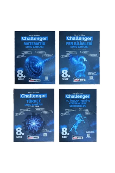 Yayınları 8. Sınıf LGS Challenger Matematik - Fen - Türkçe -İnkılap Soru Bankası 4'lü Set