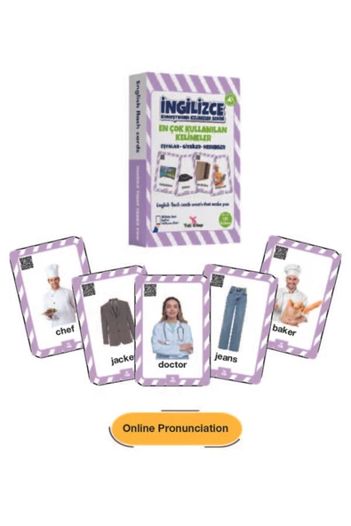 4-9 Yaş İngilizce Konuşturan Kelime Kartları English Flash Cards/ Okul Öncesi ve İlkokul /376 Kelime - 2