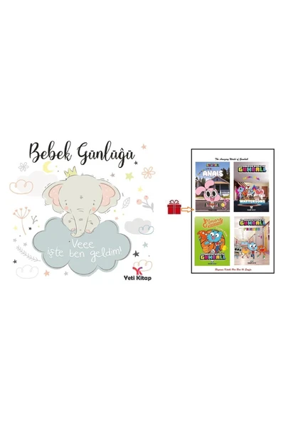 Bebek Günlüğü ve 4 Adet 16 Syf'lık Gumball Lisanslı Boyama Kitabı