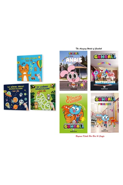 2-4 Yaş Mucit Karınca YAZ-SİL Kitaplar 2. Seri ve The Amazing World of Gumball-cartoonnetwork Boyama