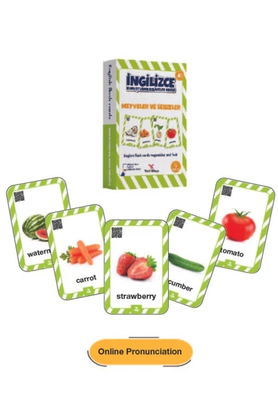 4-9 Yaş İngilizce Konuşturan Kelime Kartları English Flash Cards/ Okul Öncesi ve İlkokul /376 Kelime - 4
