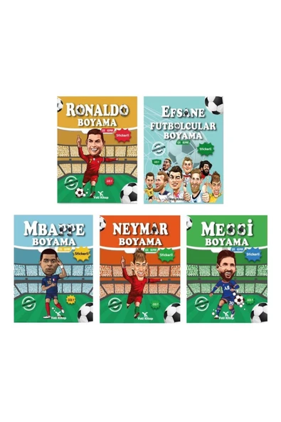 Efsane Futbolcular Boyama Kitabı Seti 5 Kitap