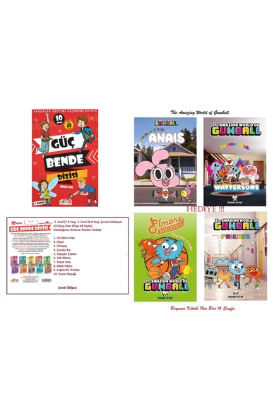 Güç Bende Hikaye Seti 2. Sınıf (7-8 Yaş), 3. Sınıf (8-9 Yaş) ve The Amazing World of Gumball Boyama