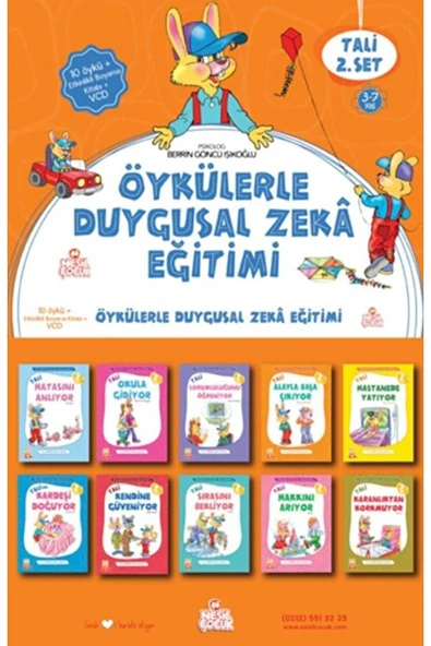 Tali Öykülerle Duygusal Zeka Eğitimi Serisi (3-7 Yaş) + Etkinlikli Boyama Kitabı 2. Set (10 Kitap...