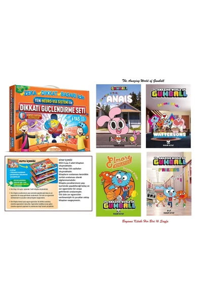 Adeda Dikkati Güçlendirme Seti 6 Yaş ve Cartoon Network Boyama Kitabı 4 Adet 16 Sayfalık Hediye !!!