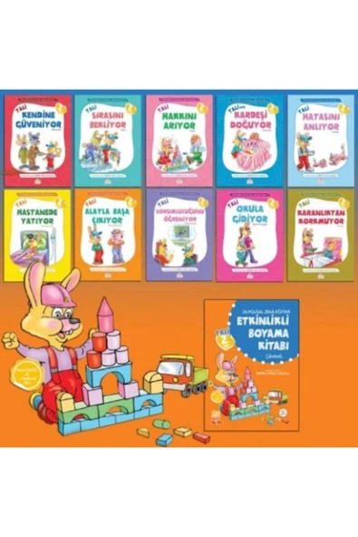 Öykülerle Duygusal Zeka Eğitimi Serisi Tali 2. Set (3-7 Yaş) + Etkinlikli Boyama Kitabı - 10 Kitap