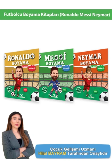 Futbolcu Boyama Kitapları Seti Mbapp , Ronaldo ve Neymar