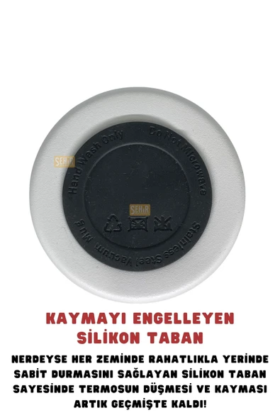 650ml Lisanslı Çift Katlı Paslanmaz Çelik Termos 8 Saat Sıcak Soğuk Hediye Kutulu - 6