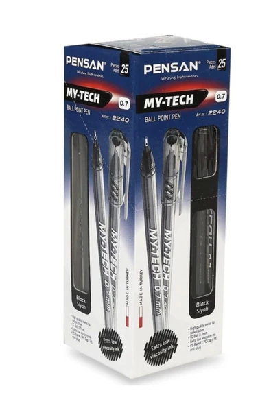 0,7 Mm My-tech Tükenmez Kalem 25'li Siyah
