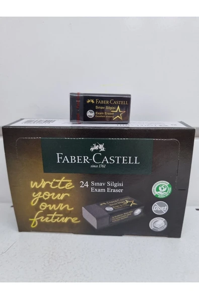 Faber-castell sınav silgisi siyah 24lü paket exam eraser