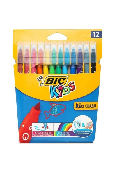 Keçeli Boya Kalemi Kids Couleur Yıkanabilir 12 Renk 920293
