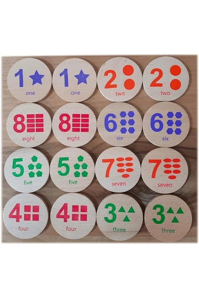 Memory Game Numbers - Ahşap Sayılar - 3