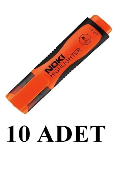 10 Adet Turuncu Fosforlu Kalem 9000