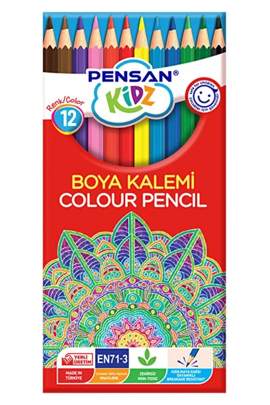KİDZ KURU BOYA KALEMİ 12Lİ TAM BOY
