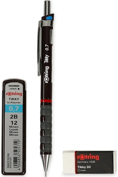 Tikky Okul Seti 0.7 Mm Bordo Versatil Kalem + Silgi + Uç - 3