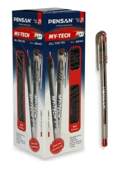 My-tech 0.7 Mm Tükenmez Kalem 25'li Kırmızı