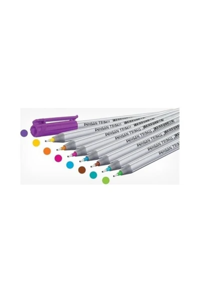 Tükenmez Trıball 1mm Renkli 8 Li Set 01003 - 3
