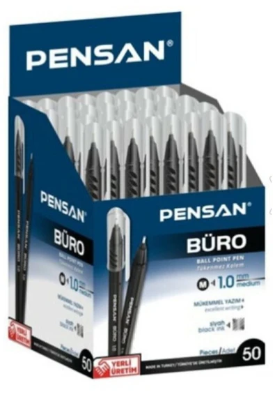 Tükenmez Kalem Büro 1.0 Mm Siyah 50 Li 2270