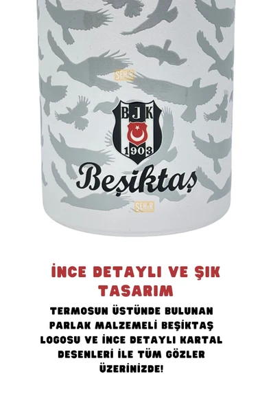650ml Lisanslı Çift Katlı Paslanmaz Çelik Termos 8 Saat Sıcak Soğuk Hediye Kutulu - 3