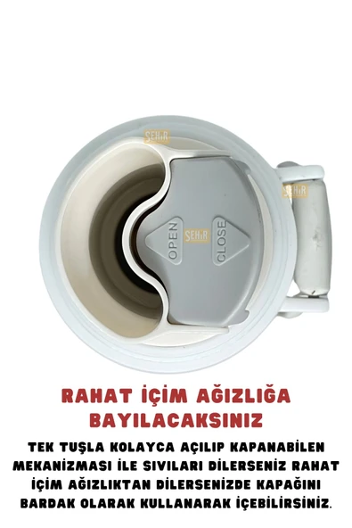 650ml Lisanslı Çift Katlı Paslanmaz Çelik Termos 8 Saat Sıcak Soğuk Hediye Kutulu - 4