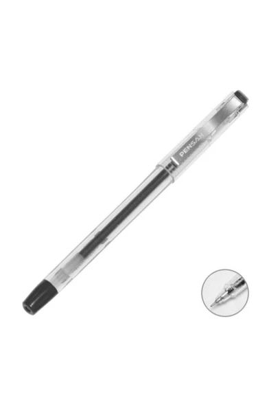(12 Lİ) Tükenmez Kalem My-king Jel Metal Klips 0.5 Mm Siyah 6405