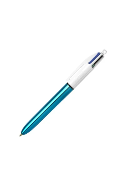4 Colors Shine Metalik Mavi Gövdeli Tükenmez Kalem 4 Renk