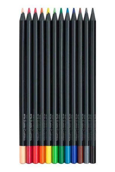 12 Renk Kuru Boya Black Edition 1 Paket 12 li Kuruboya Tam Boy Karton Kutu - 3