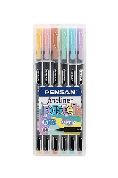 Fineliner 6 Pastel Renk 0.4mm Ince Keçe Uçlu Yazı Kalemi 1 Paket 6 Lı Pastel Fineliner Kalem Seti - 3