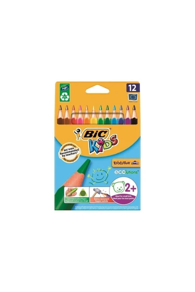 Kids Evolution 12 Renk Jumbo Üçgen Kuru Boya Kalemi Alıcı Öde