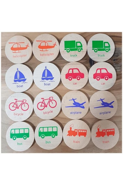 Memory Game Vehicles - Ahşap Araçlar - 3