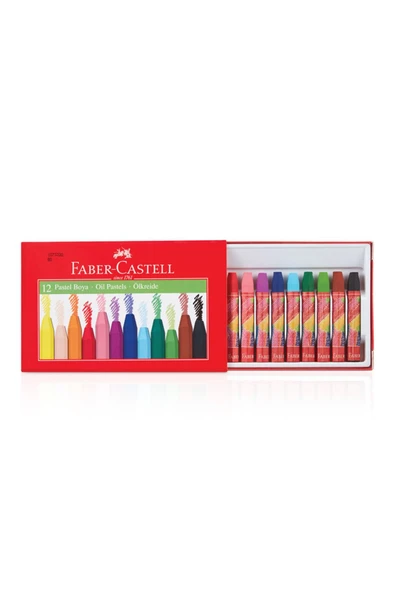 12 Renk Pastel Boya Karton Kutu