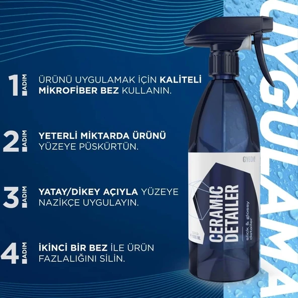 GYEON Q²M CeramicDetailer Seramik Yüzey Detaylandırıcı ve Parlatıcı - 500 ml -Su İtici Oto Cila - 3