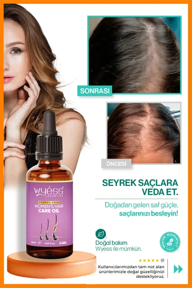 Kadın Saç Bakım Yağı - Dökülme Karşıtı, Saç Çıkarıcı & Besleyici Etki, E & A Vitaminli 50 ml